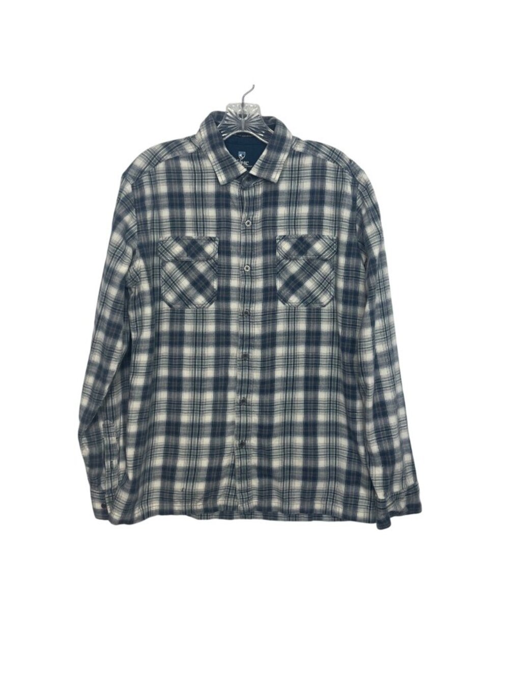Kühl Plaid Button Up Flannel Shirt Mens Medium Blue Plaid Long Sleeve